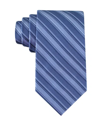 Calvin Klein Men's Silk Classic Striped Tie In Blue