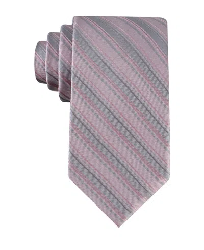 Calvin Klein Men's Silk Classic Striped Tie In Purple