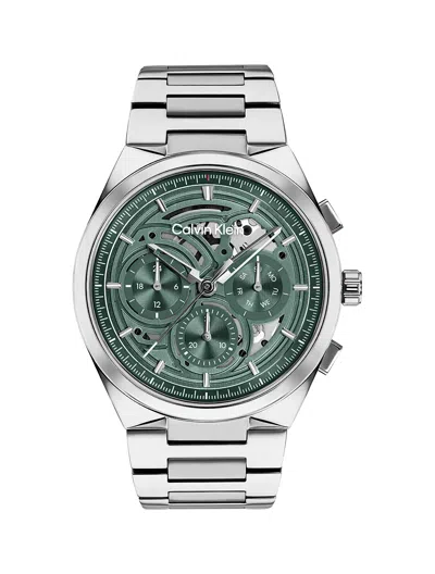 Calvin Klein Men's Skeleton Dial Chronograph Bracelet Watch In Teal