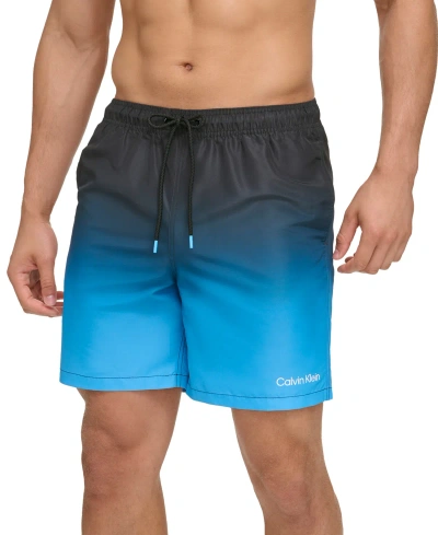 Calvin Klein Men's Sky Gradient 7" Volley Swim Trunks In Black