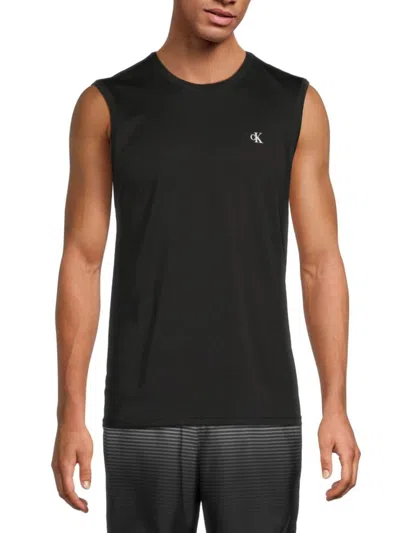 Calvin Klein Men's Sleeveless Performance Swim Muscle T-shirt In Black