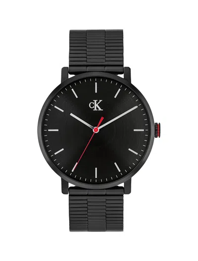 Calvin Klein Men's Slim Case Link Bracelet Watch In Black