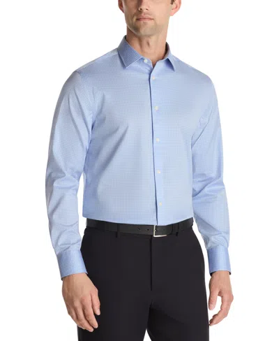 Calvin Klein Slim Fit Supima Cotton French Cuff Dress Shirt In Blue