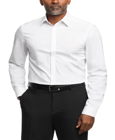 Calvin Klein Steel Men's Slim Fit Pincord Dress Shirt In White