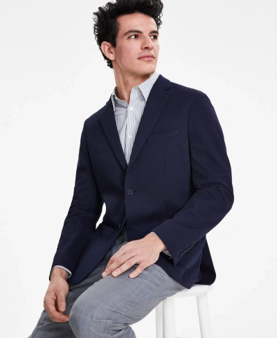 Calvin Klein Men's Slim-fit Knit Blazer In Navy