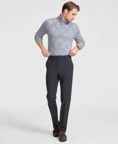 Calvin Klein Men's Slim-fit Plaid Dress Fall Pants In Charcoal | ModeSens