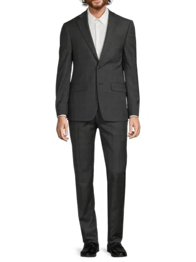 Calvin Klein Men's Slim Fit Plaid Wool Blend Suit In Grey