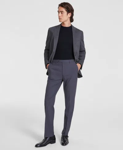 Calvin Klein Men's Slim-fit Solid Dress Pants In Charcoal