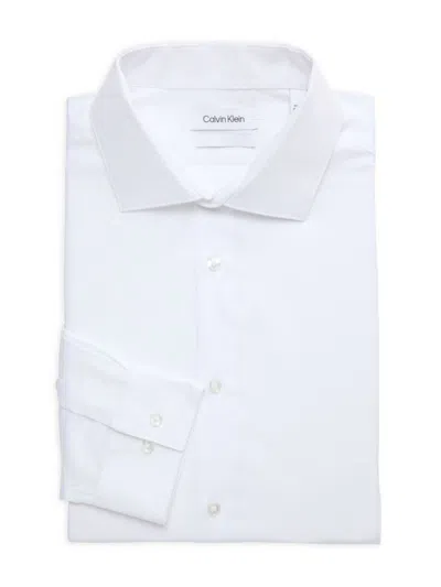 Calvin Klein Men's Slim Fit Solid Dress Shirt In White