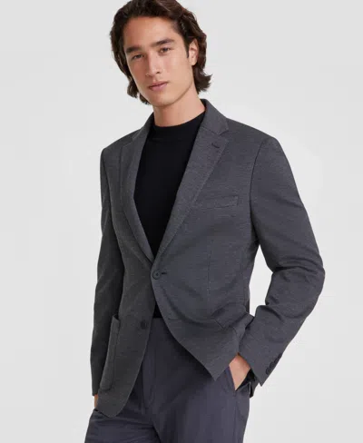 Calvin Klein Men's Slim Fit Notch-lapel Knit Sport Coat In Black