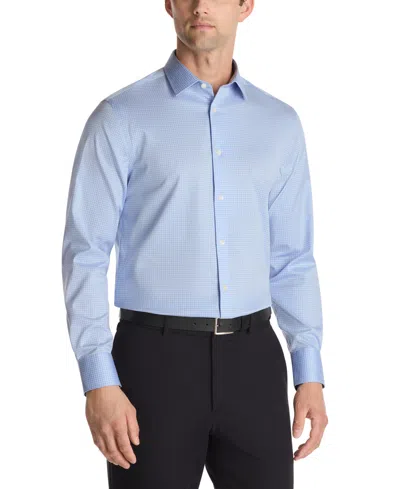 Calvin Klein Men's Slim Fit Spread Collar Dress Shirt In Blue