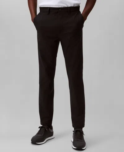 Calvin Klein Men's Slim-fit Stretch Wrinkle-resistant Tech Pants In Black