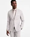Calvin Klein Mens Slim Fit Wool Blend Stretch Plaid Suit Separates In Grey