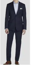 Calvin Klein Piqué Wool Single-breasted Blazer In Blue