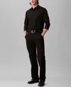 Calvin Klein Men's Slim Fit Supima Stretch Long Sleeve Button-front Shirt In Black