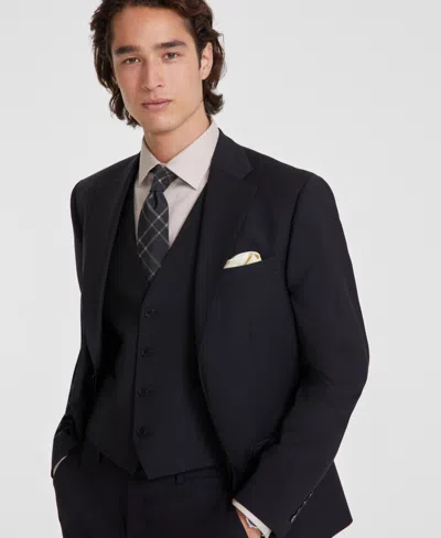 Calvin Klein Men's Slim-fit Wool-blend Stretch Suit Jackets In Black
