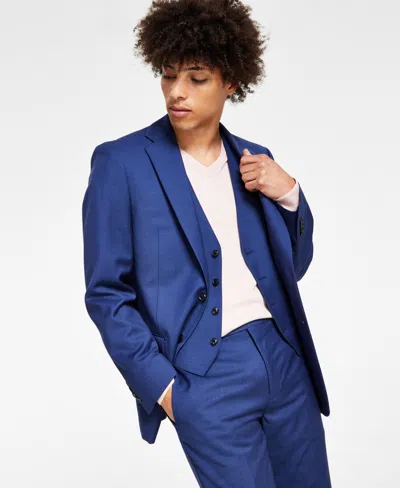 Calvin Klein Men's Slim-fit Wool-blend Stretch Suit Jackets In Blue