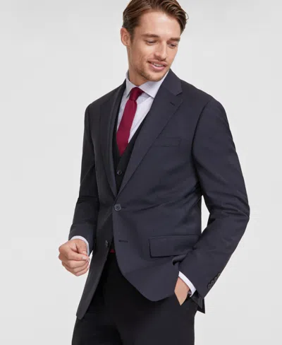 Calvin Klein Men's Slim-fit Wool-blend Stretch Suit Jackets In Charcoal