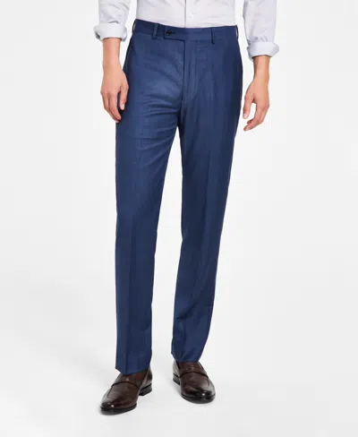 Calvin Klein Men's Slim-fit Wool-blend Stretch Suit Pants In Blue