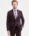Calvin Klein Men's Slim-fit Wool-blend Suit Jacket In Burgundy