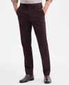 Calvin Klein Men's Cotton Sateen Slim Chino Pants In Burgundy