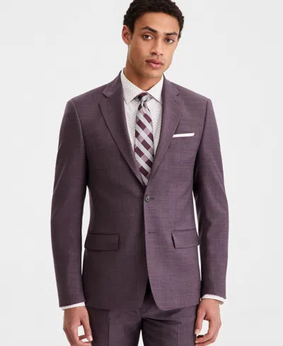 Calvin Klein Men's Slim-fit Wool-blend Suit Separates Jacket In Burgundy