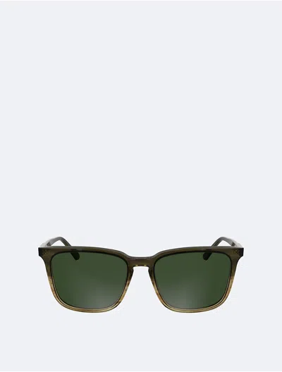 Calvin Klein Men's Slim Modified Rectangle Sunglasses