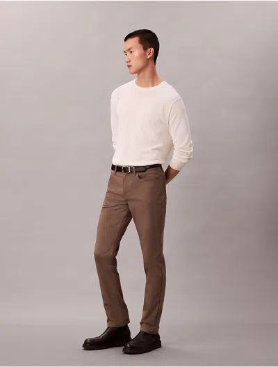 Calvin Klein Men's Slim Move 5-pocket Pant In Brown