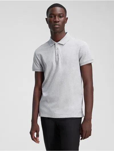 Calvin Klein Men's Slim Smooth Cotton Polo Shirt In Heroic Grey Heather