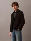 Calvin Klein Men's Slim Wool Gabardine Blazer In Black