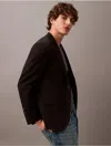 Calvin Klein Men's Slim Wool Gabardine Blazer In Charcoal Heather