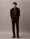 Calvin Klein Men's Slim Wool Gabardine Trouser In Black