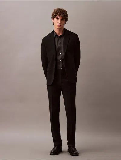 Calvin Klein Men's Slim Wool Gabardine Trouser In Black