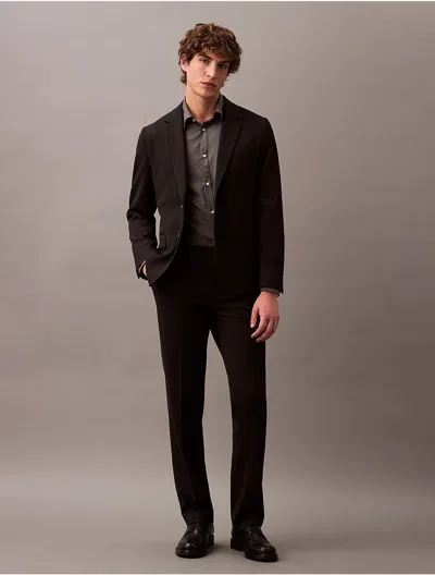 Calvin Klein Men's Slim Wool Gabardine Trouser In Charcoal Heather
