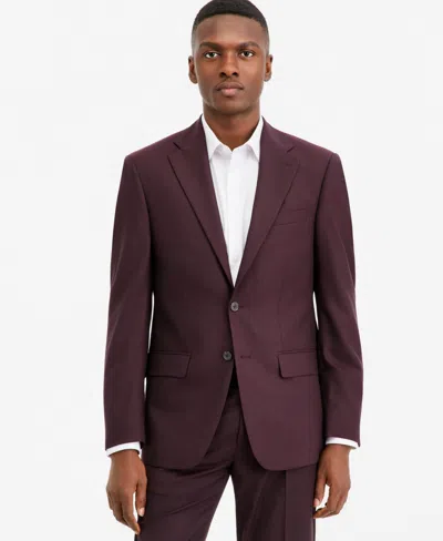 Calvin Klein Men's Slim-fit Wool-blend Suit Jacket In Burgundy