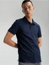 Calvin Klein Men's Smooth Cotton Polo Shirt In Dark Sapphire