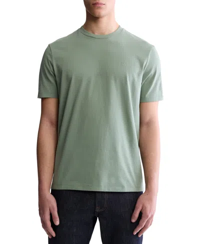 Calvin Klein Men's Smooth Cotton Solid Crewneck T-shirt In Cabana Green