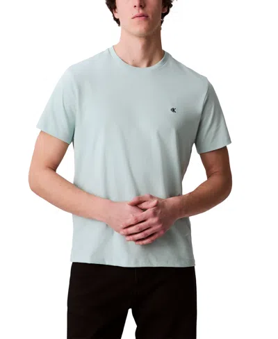 Calvin Klein Men's Smooth Cotton Solid Crewneck T-shirt In Harbor Gray