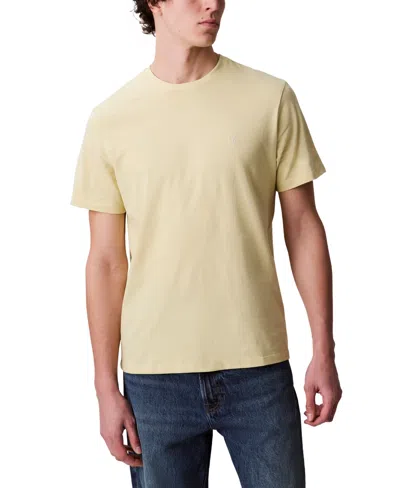 Calvin Klein Men's Smooth Cotton Solid Crewneck T-shirt In Hay