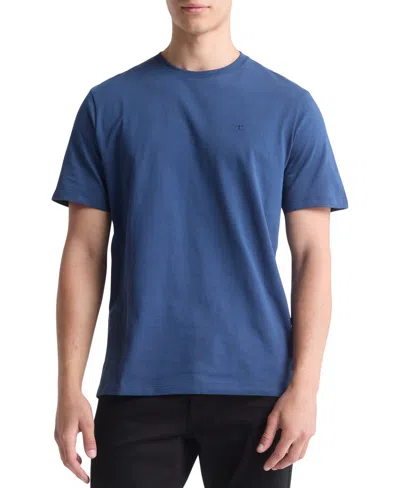 Calvin Klein Men's Smooth Cotton Solid Crewneck T-shirt In Insignia Blue