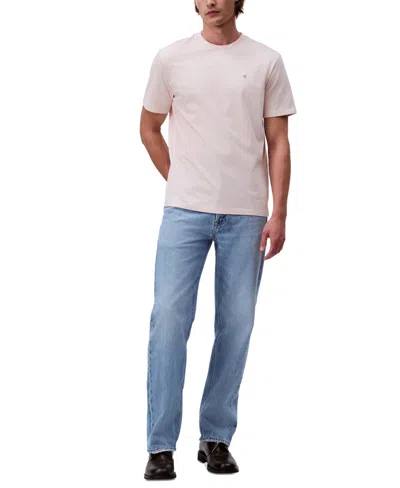 Calvin Klein Men's Smooth Cotton Solid Crewneck T-shirt In Silver Peony