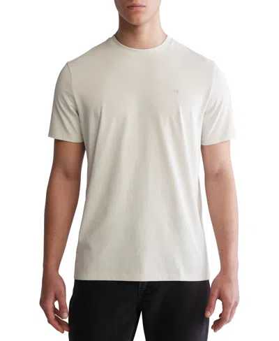 Calvin Klein Men's Smooth Cotton Solid Crewneck T-shirt In Smoke