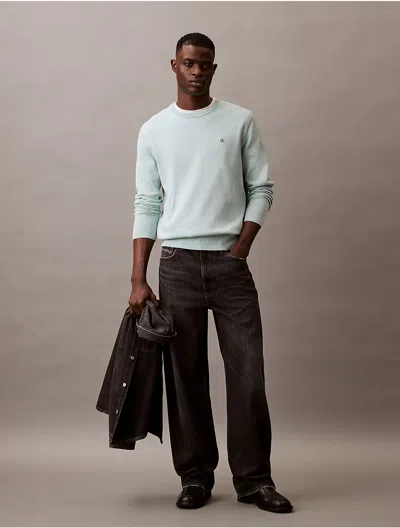 Calvin Klein Men's Smooth Cotton Sweater In Harbor Gray