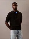 Calvin Klein Men's Smooth Cotton Waffle Classic Polo Shirt In Black