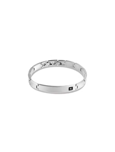 Calvin Klein Men's Smooth Link Curved Bracelet In Silver