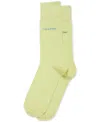 Calvin Klein Men's Socks, Giza Cotton Flat Knit Crew In Green