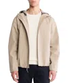 Calvin Klein Men's Softshell Zip-front Hooded Jacket In Crockery