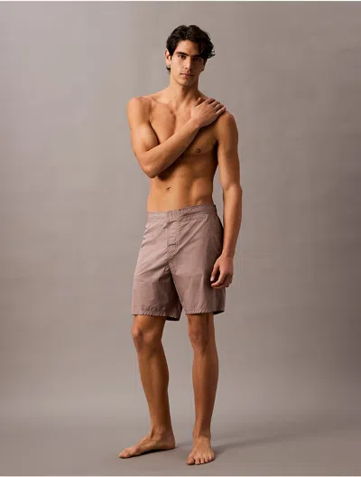 Calvin Klein Men's Solid 7" Board Shorts In Cinder
