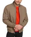 Calvin Klein Men's Solid-color Zipper Flight Jacket In Dark Tan