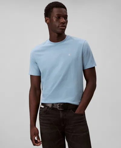 Calvin Klein Men's Solid Crewneck T-shirt In Blue